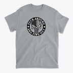 Fuck Around Find Out Graphic Tee featuring a bold design with a graphic emblem and American flag.