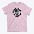 Fuck Around Find Out Graphic Tee featuring a bold graphic design on a pink shirt.