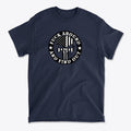 Fuck Around Find Out Graphic Tee featuring a bold design with an American flag and skull motif.