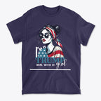 I'm A Trump Girl Deal With It Wht Ltrs graphic t-shirt for women expressing political support with style.