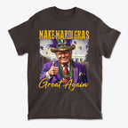 Make Mardi Gras Great Again Party Shirt featuring a vibrant graphic and bold colors for festive celebrations.