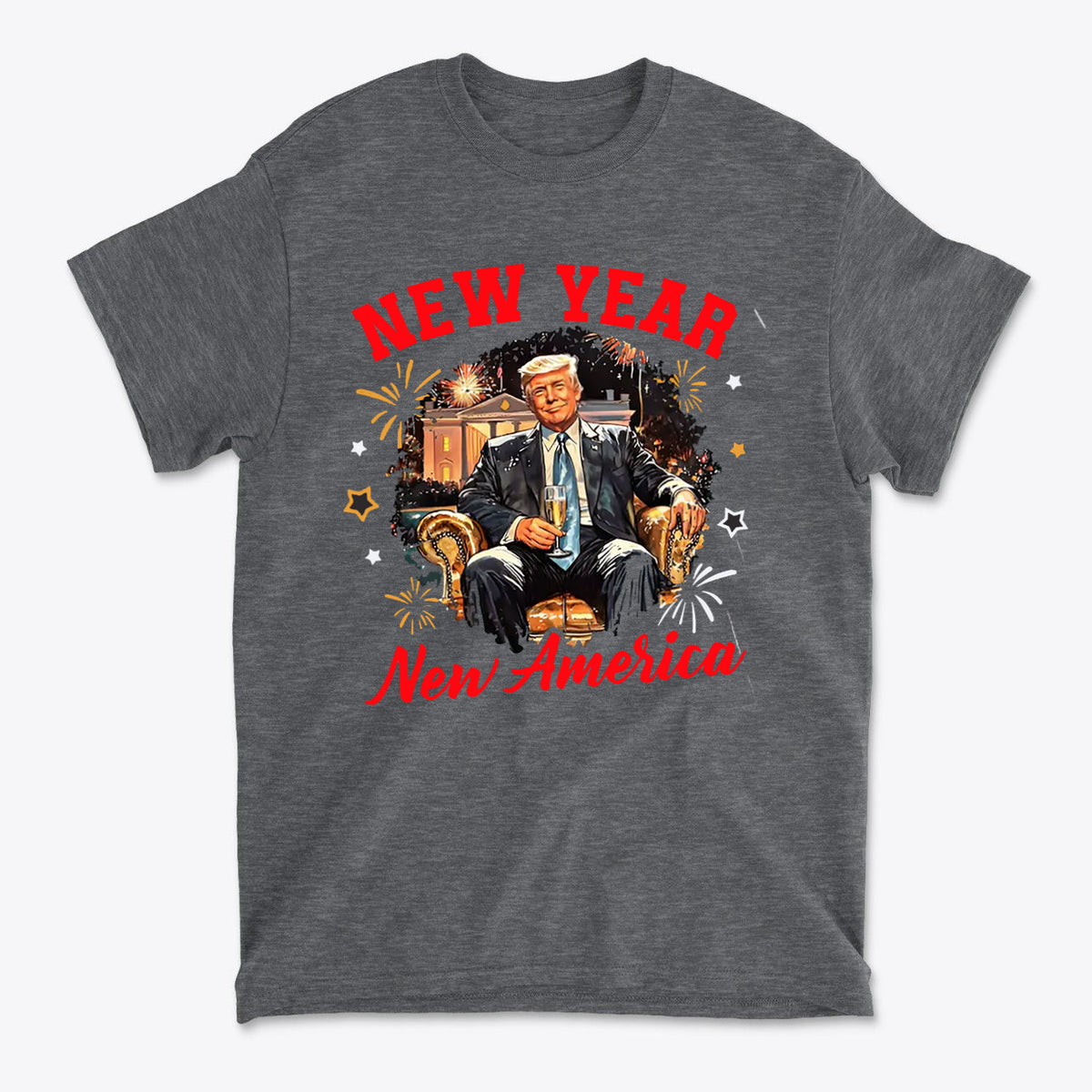 New Year New America Freedom Design t-shirt featuring a patriotic graphic celebrating national renewal.