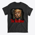The Donfather With Cigar Vintage Design t-shirt featuring Donald Trump with a cigar and a classic film style