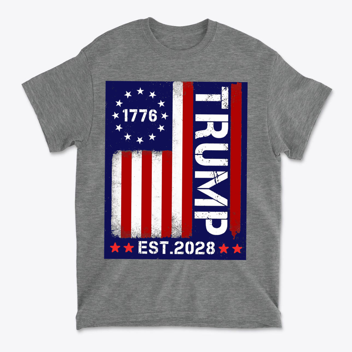 SP-front-GHR-695American Flag 1776 Est 2028 Trump Supporter Shirt