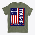 SP-front-MGN-710American Flag 1776 Est 2028 Trump Supporter Shirt