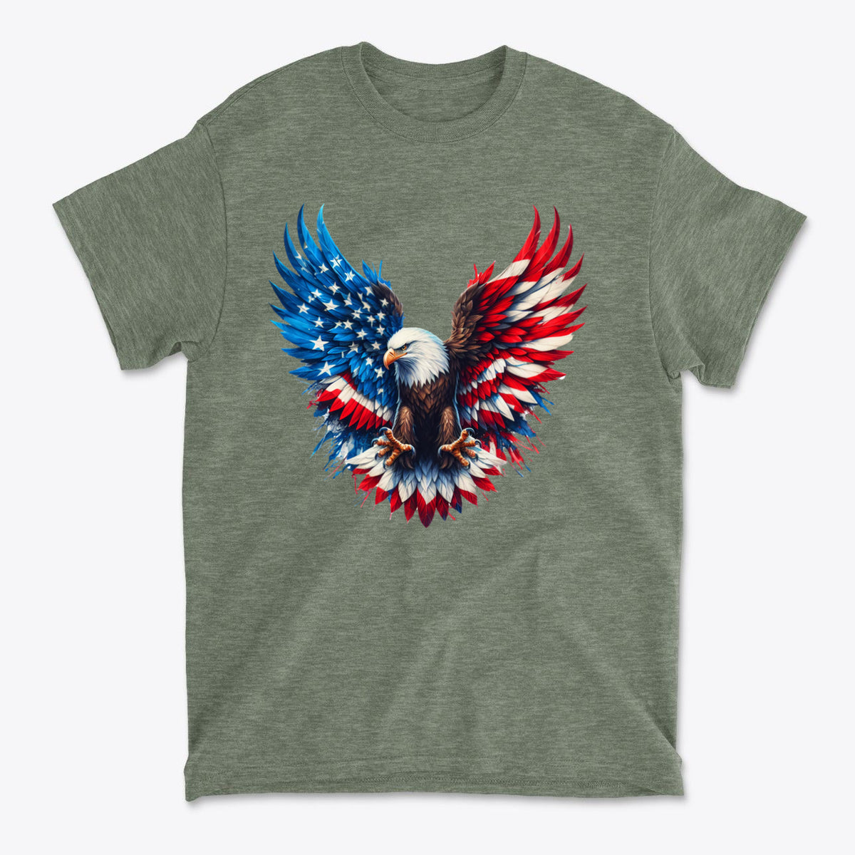 American Eagle Patriotic USA Flag Graphic T Shirt