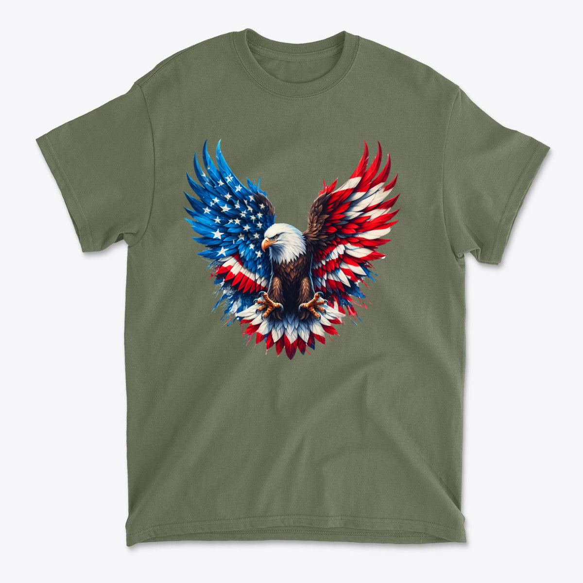 American Eagle Patriotic USA Flag Graphic T Shirt