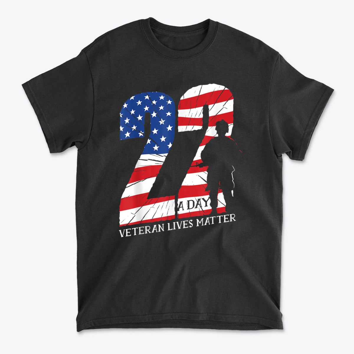 22 A Day Veteran Lives Matter Awareness Graphic Tee