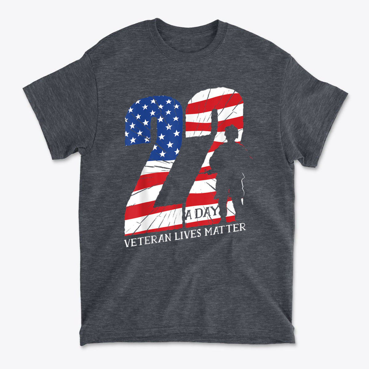 22 A Day Veteran Lives Matter Awareness Graphic Tee