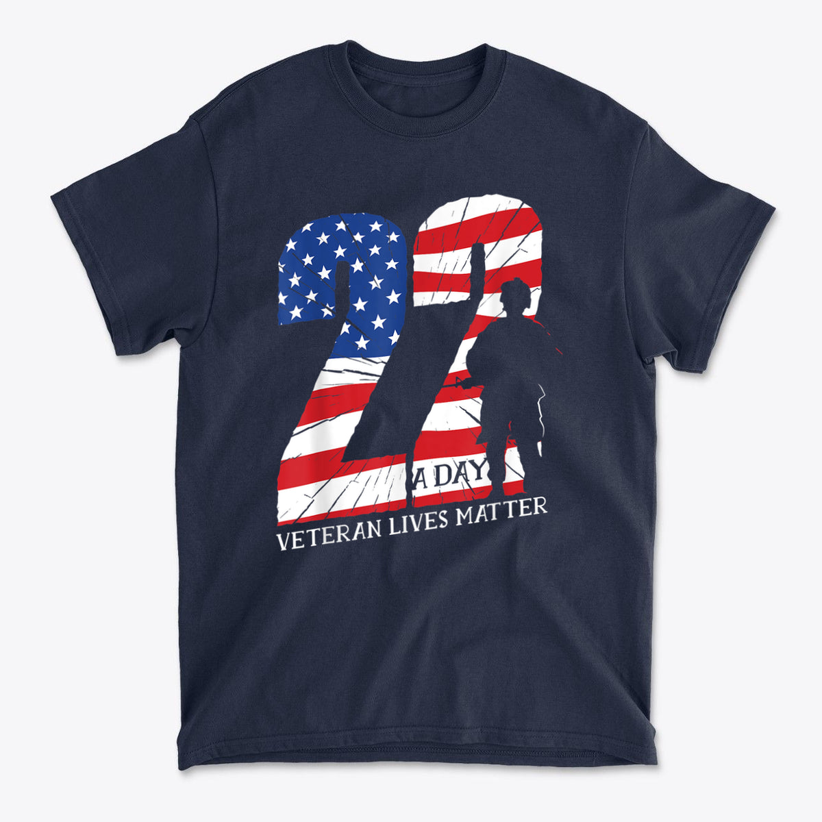 22 A Day Veteran Lives Matter Awareness Graphic Tee