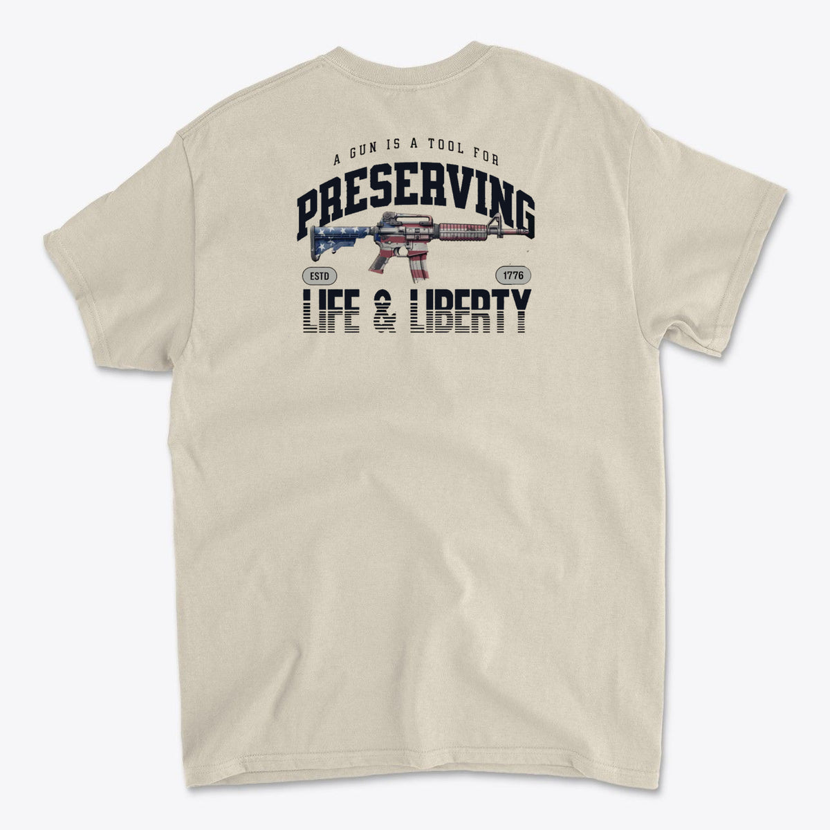 Back Print Gun Liberty Design Art