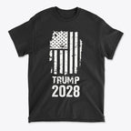 Trump 2028 On Tattered American Flag