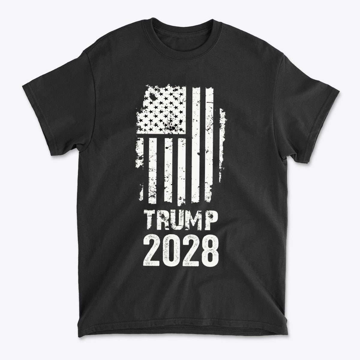 Trump 2028 On Tattered American Flag