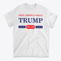 Support Trump Keep America 2028 graphic t-shirt featuring patriotic design in red, white, and blue colors.
