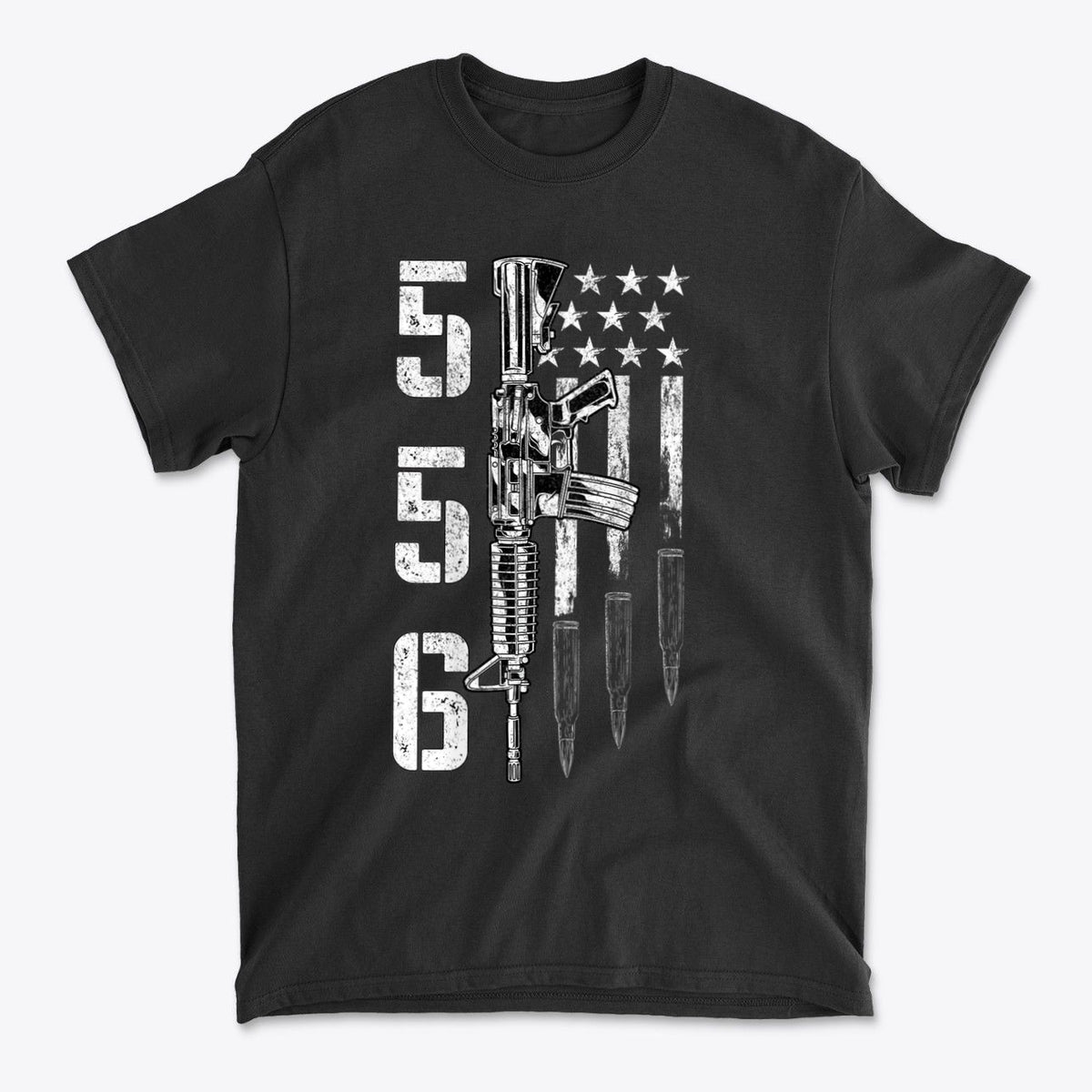 556 Tactical Black And White Graphic T Shirt Design