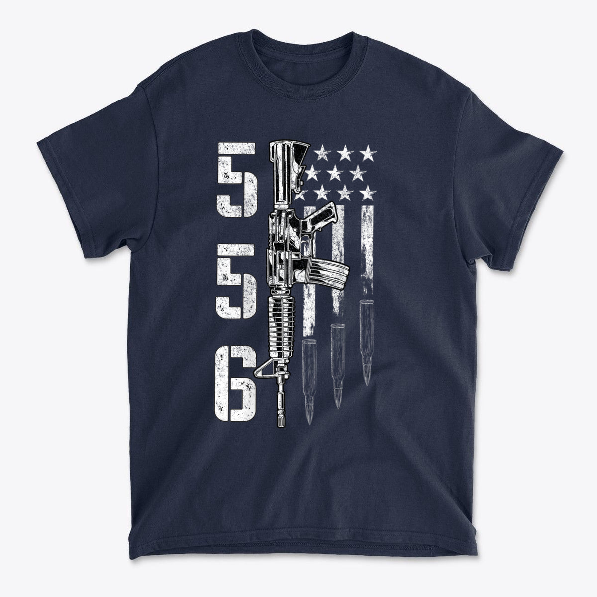 556 Tactical Black And White Graphic T Shirt Design