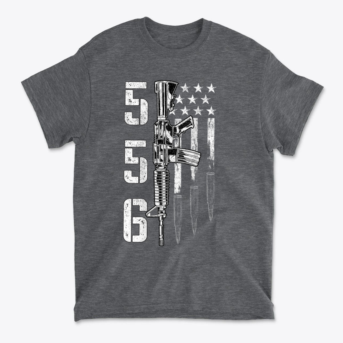 556 Tactical Black And White Graphic T Shirt Design
