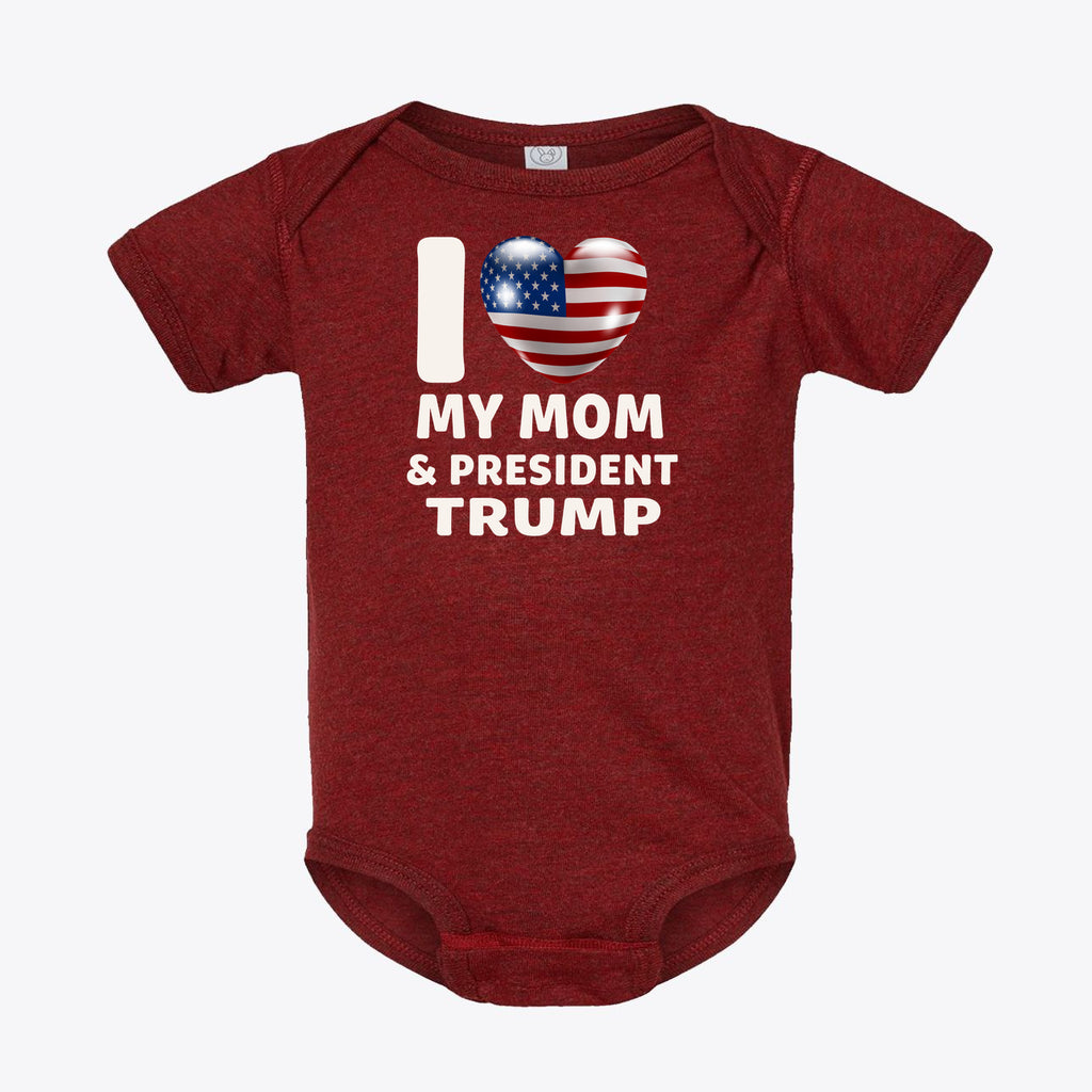 I Love My Mom & President Trump Infant Fine Jersey Bodysuit