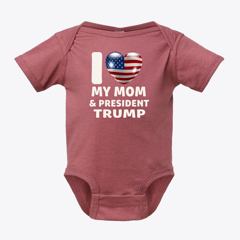 I Love My Mom & President Trump Infant Fine Jersey Bodysuit
