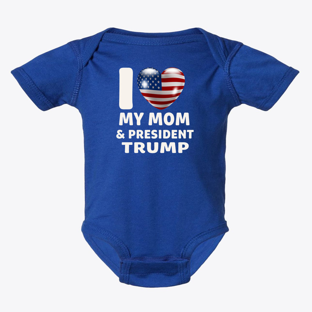 I Love My Mom & President Trump Infant Fine Jersey Bodysuit