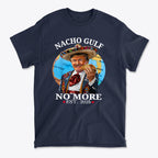 Nacho Gulf No More Est 2025 Mexican Trump graphic t-shirt featuring a patriotic design.