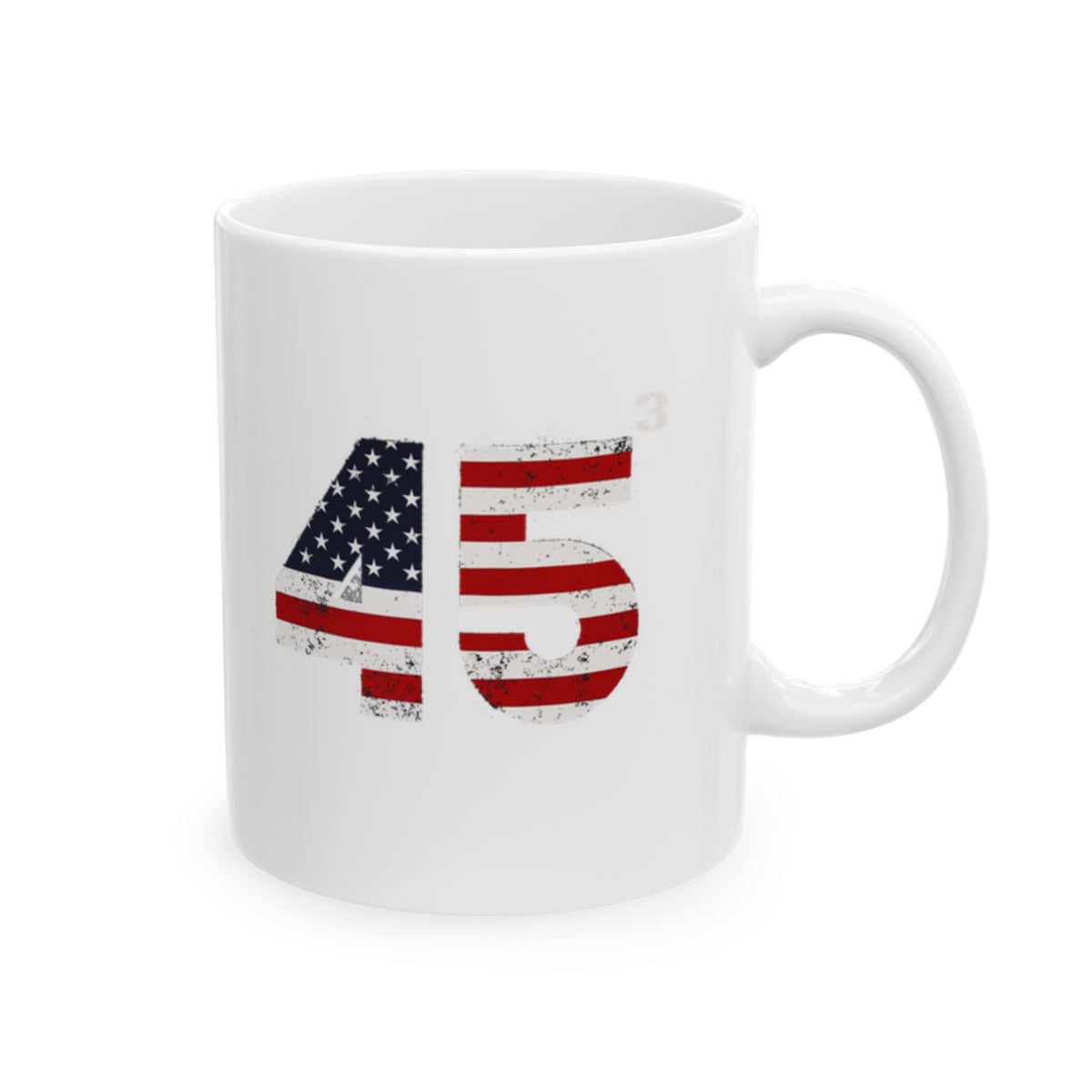 45 to the 3rd Power White Glossy Mug 11 oz