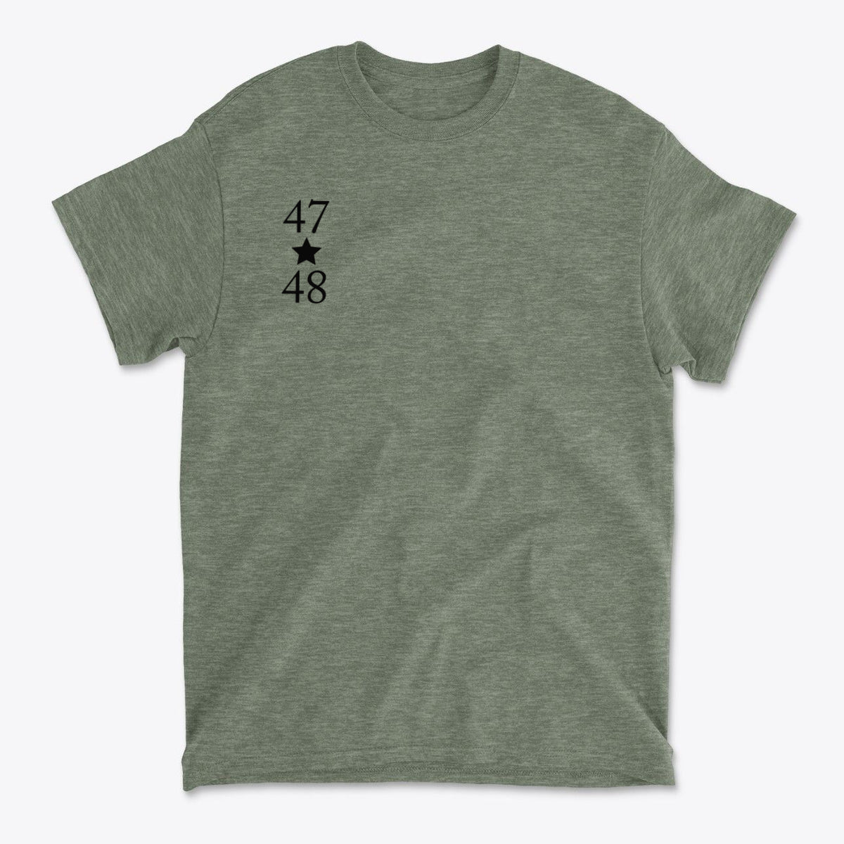 47 Star 48 Black Letters American Flag Style Tee