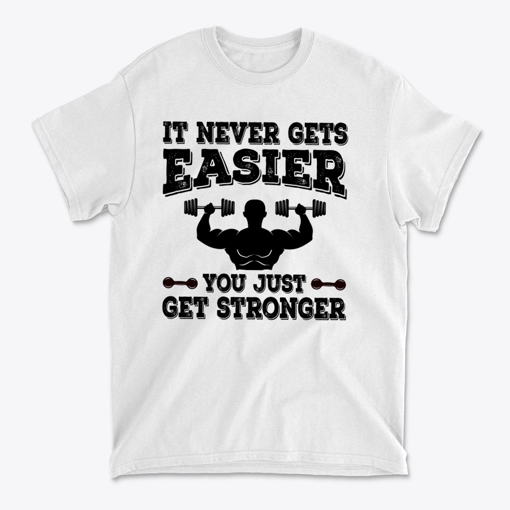 Getting Stronger Every Single Day premium graphic t-shirt featuring motivational fitness quote design.