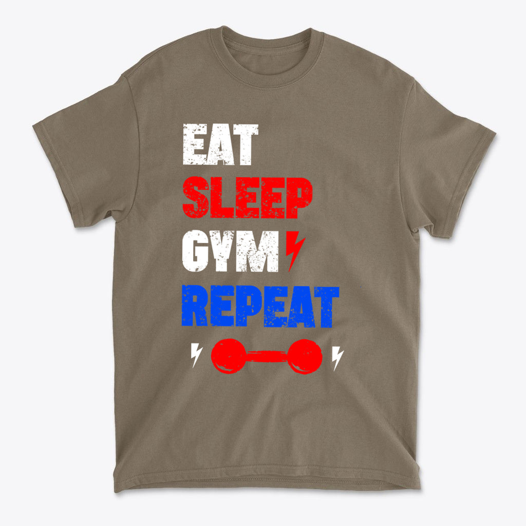 SP-front-BRS-683Eat Sleep Gym Repeat Fitness Motivation T-Shirt