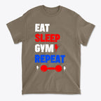 SP-front-BRS-683Eat Sleep Gym Repeat Fitness Motivation T-Shirt