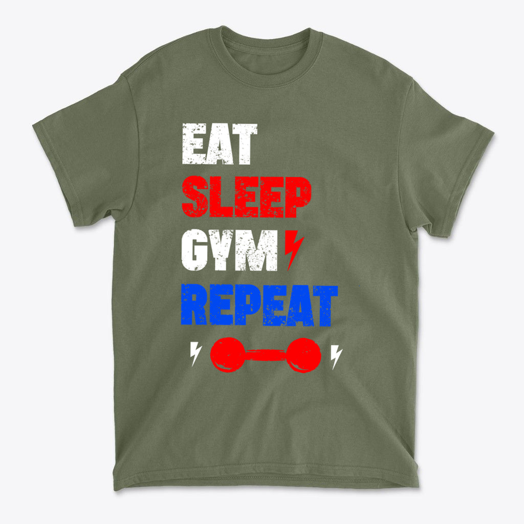 Eat Sleep Gym Repeat Fitness Motivation T-Shirt