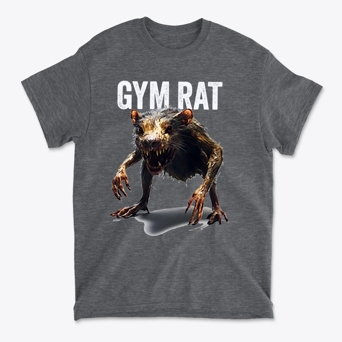 Gym Rat 2 Basic Lifestyle Comfortable Shirt Design featuring a creature graphic and bold text.