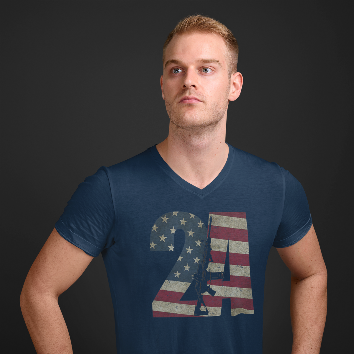 2A As American Flag With AR-15