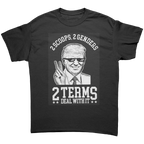 2 Scoops 2 Genders Two Terms Deal With It graphic tee featuring a bold design with a humorous message.