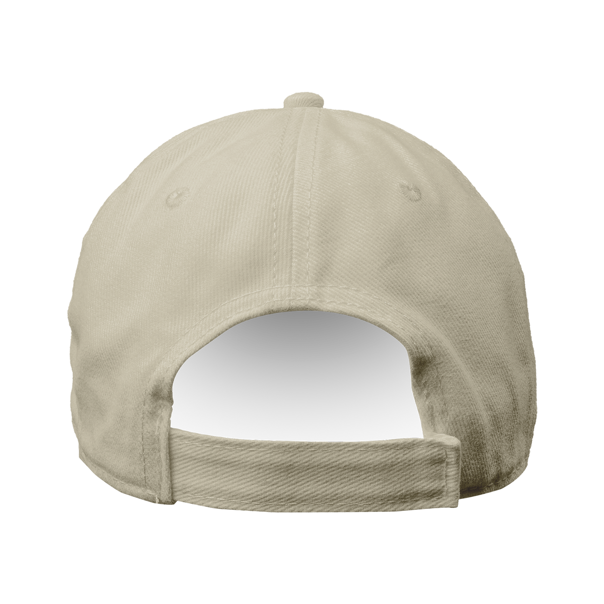 Back view of the 45 47 48 Trump Edition Headwear showing the adjustable strap and neutral color.