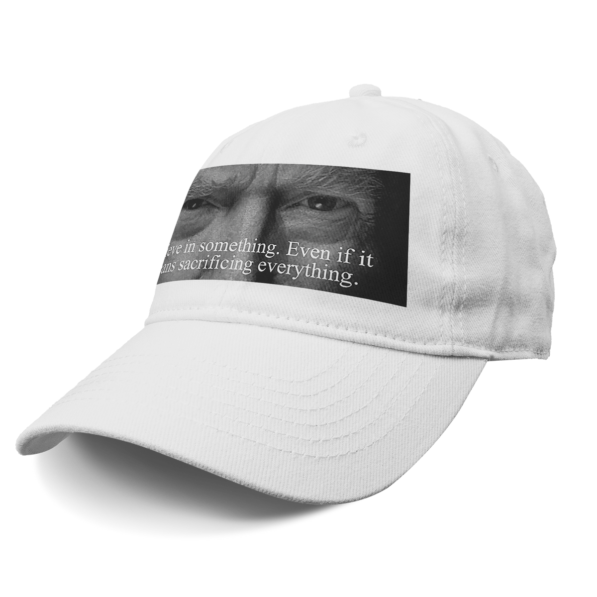 Trump Believe In Something Print graphic hat showcasing a powerful message about personal values and conviction.