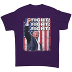 Fight Fight Fight Bold Logo Tee featuring a patriotic design with bold text and a powerful raise of a fist.