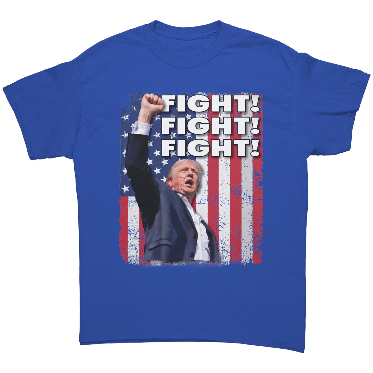 Fight Fight Fight Bold Logo Tee featuring bold text and patriotic design, perfect for expressing your personal values.