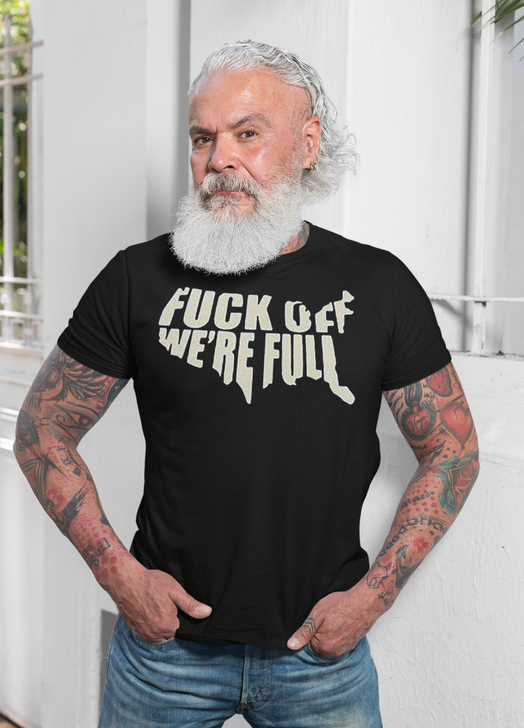 Bold Fuck Off We're Full Graphic Twill Cap