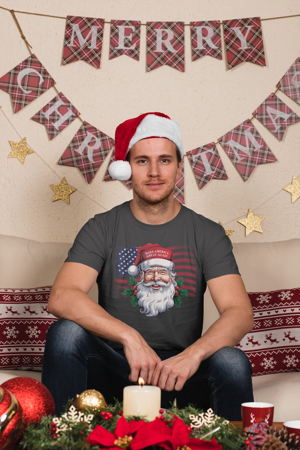 Make America Great Again Santa With MAGA Hat