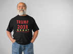 Man wearing a black t-shirt with 'TRUMP 2028 REPEAL the 22nd Amendment!' printed, representing 2028 Repeal 22nd Amendment Trump.
