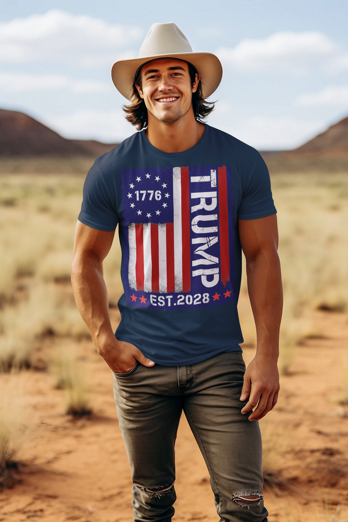 American Flag 1776 Est 2028 Trump Supporter Shirt
