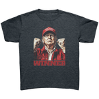 Trump The Winning Choice Apparel featuring a powerful graphic of a winner in a red cap.