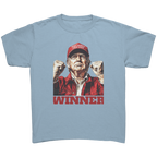 Trump The Winning Choice Apparel featuring a winning design with a confident pose and bold 'WINNER' text.