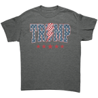 Trump Storm Lightning Style Tee – Fitted graphic tee with patriotic design featuring stars and stripes.