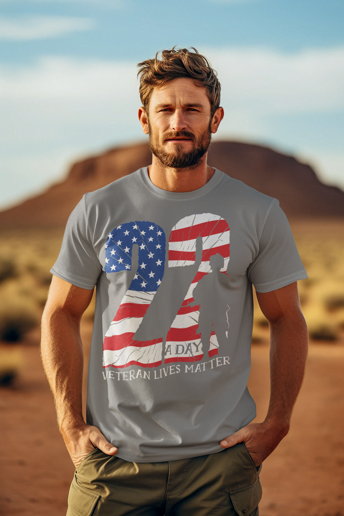 22 A Day Veteran Lives Matter Awareness Graphic Tee