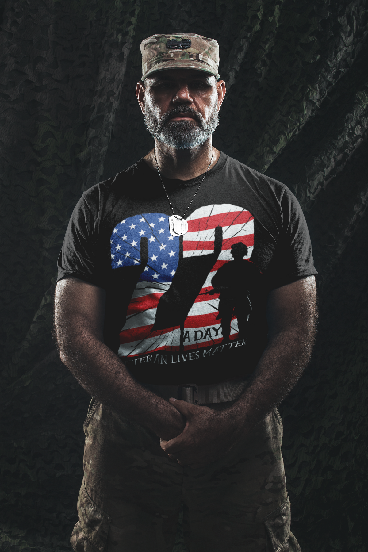 22 A Day Veteran Lives Matter Awareness Graphic Tee