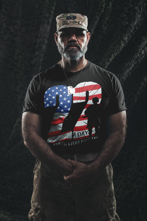 22 A Day Veteran Lives Matter Awareness Graphic Tee