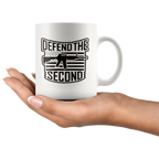 Defend the Second AR-15 Patriotic Graphic Design ceramic mug held in hand