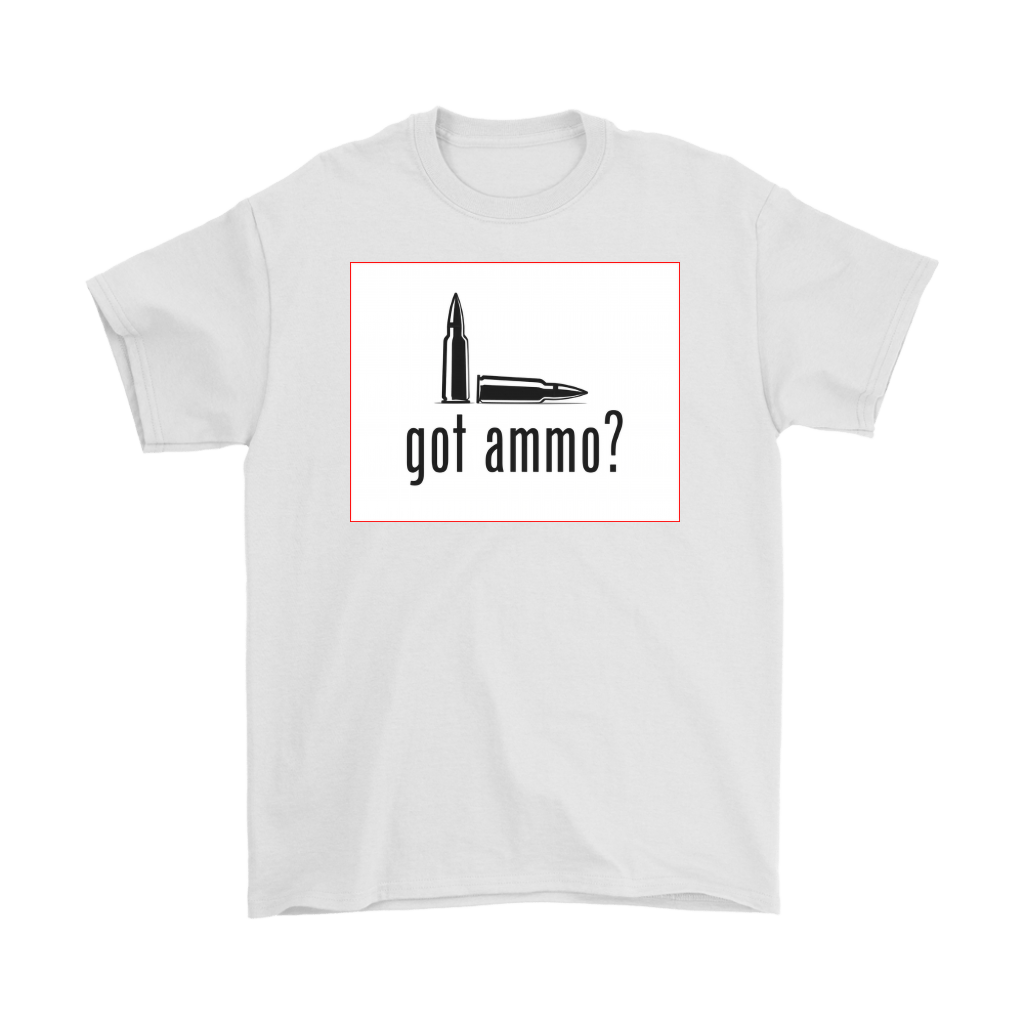 Got Ammo Better Have Two Bullets graphic t-shirt with bullet design.